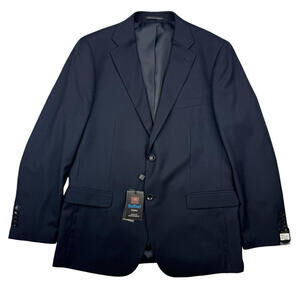 Raffael Uomo Regular Fit Wool Blazer Jacket Navy Blue Size US 42 R